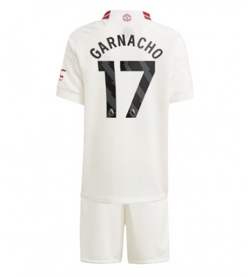 Manchester United Alejandro Garnacho #17 Tredjeställ Barn 2023-24 Kortärmad (+ Korta byxor)